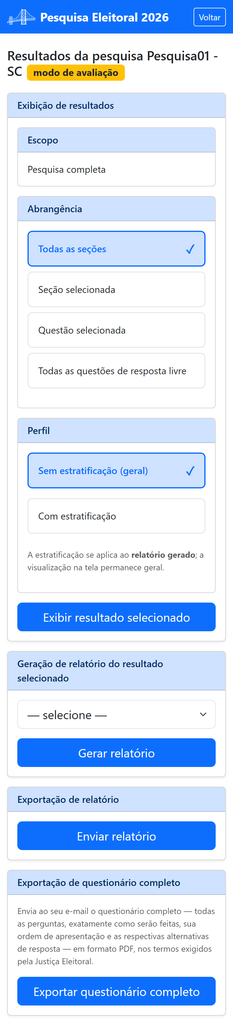 Resultados da pesquisa atualizados